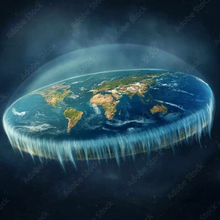 FLAT EARTH logo background